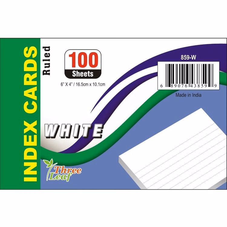 Index Cards - Ruled White 4" x 6" 100 Count