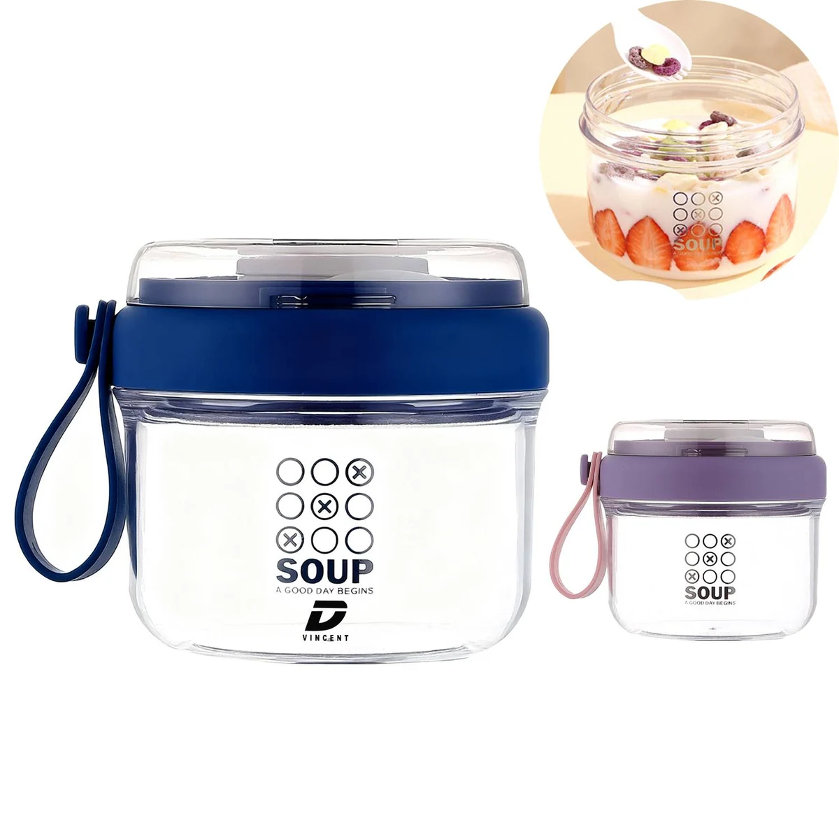 22oz Transparent Breakfast Cup w/ Handle 1
