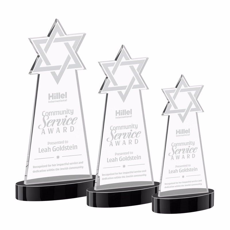 Star of David Award on Alberton Base - Black