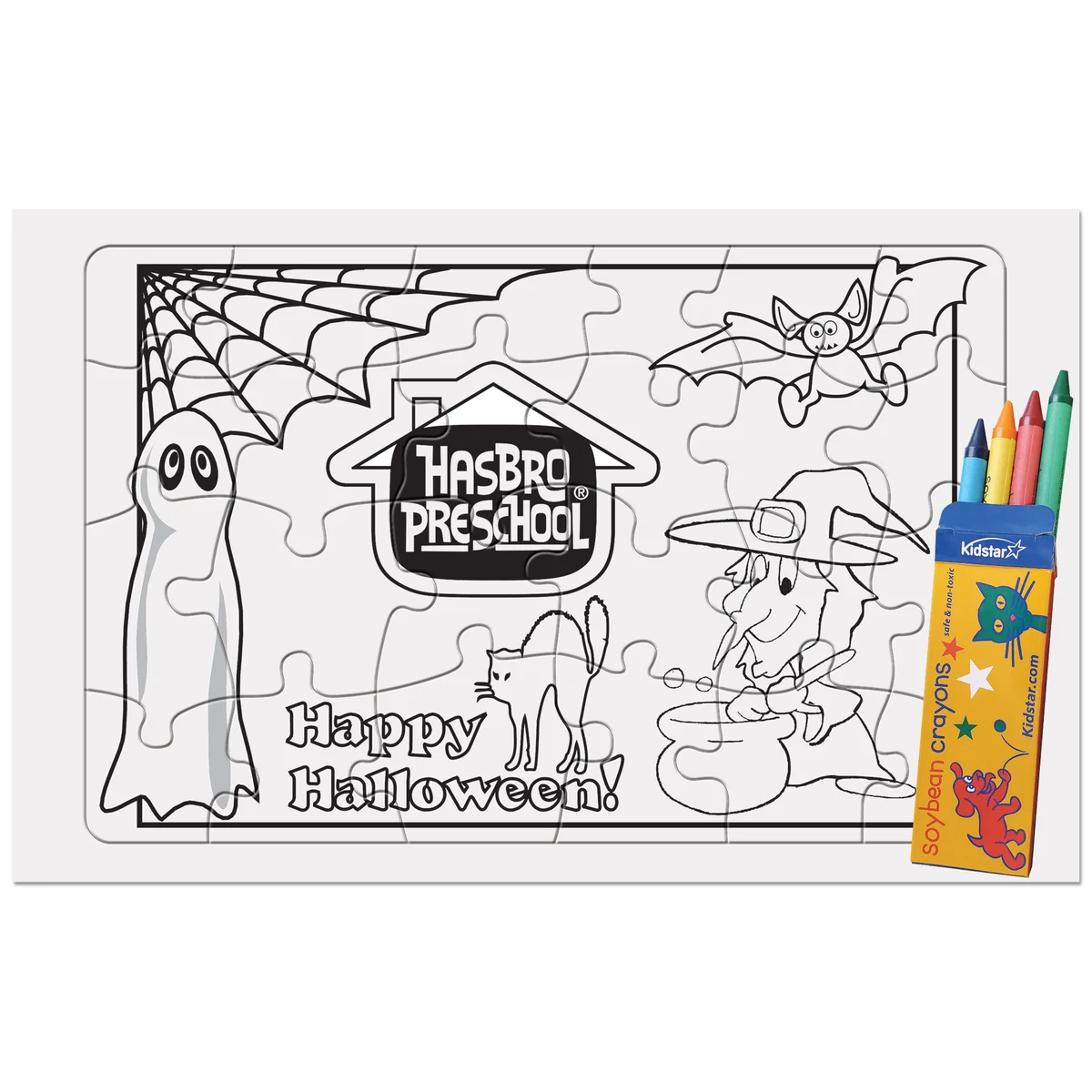 24 Pieces - 10 1/2" x 6 5/8" Coloring Tray Puzzle - Halloween 1