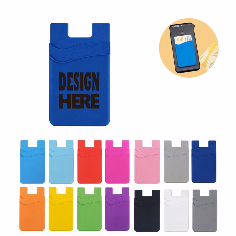 Logo Printed Self-Adhesive Silicone Phone Identity Pocket