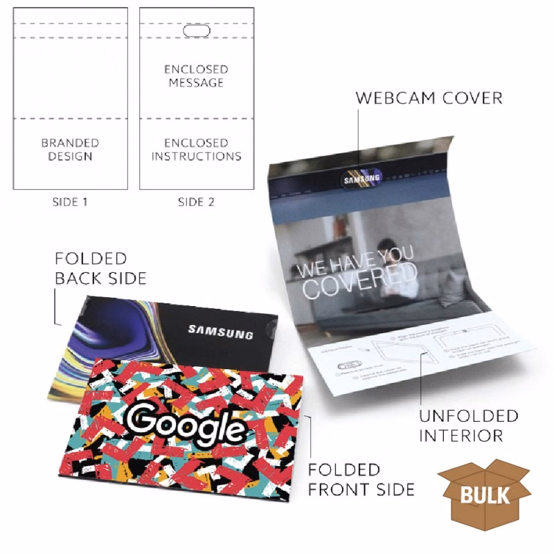 Custom Branded Greeting Card BULK with Webcam Cover