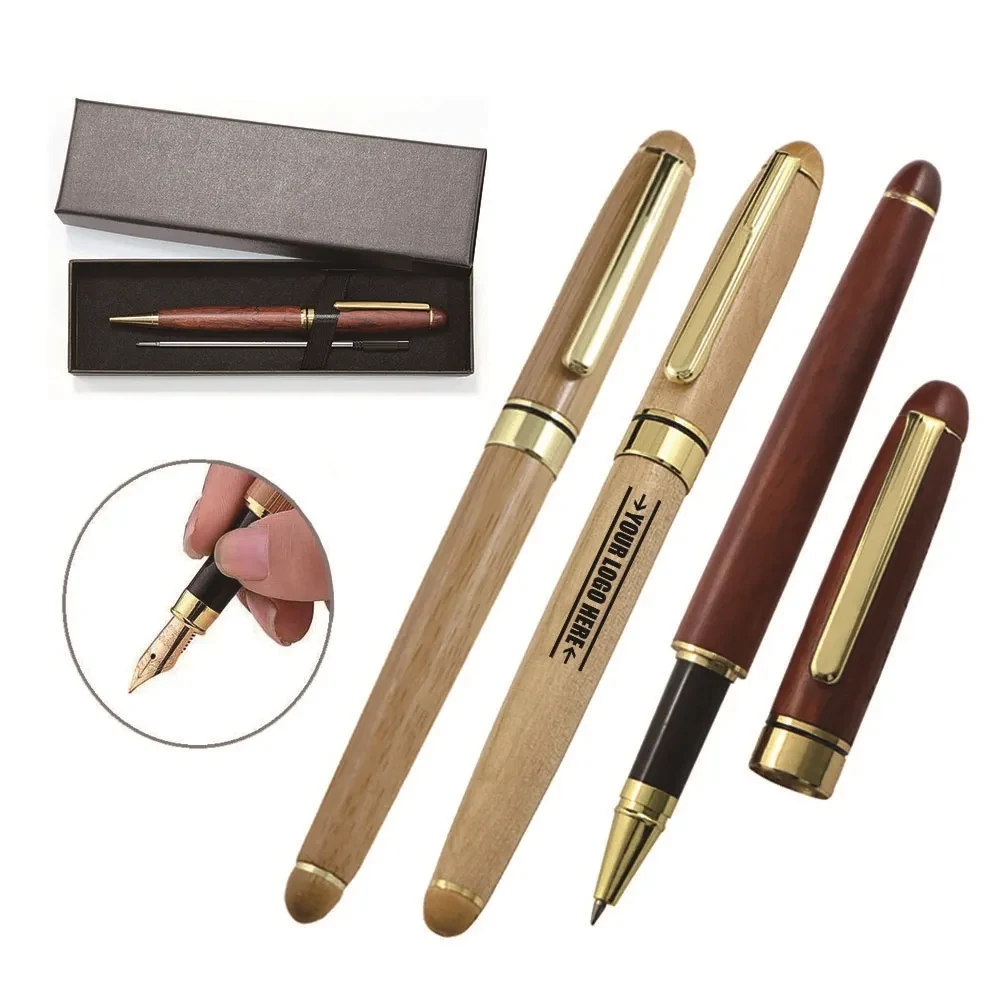 Luxury Wood Ballpoint Pens with Extra Refills Gift Set 1