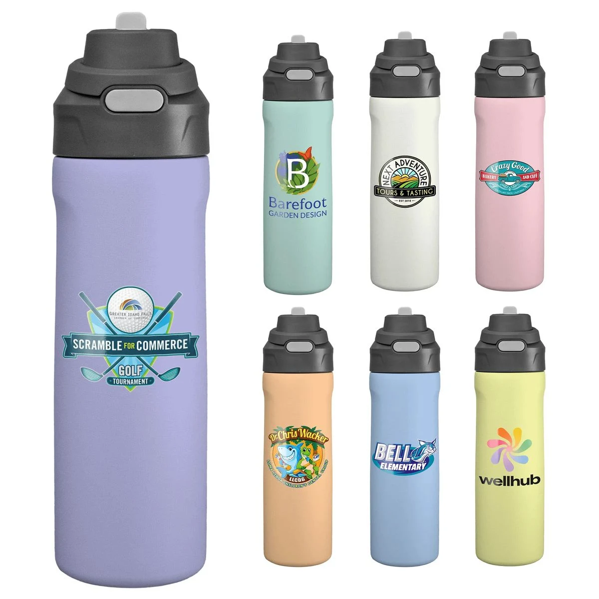 Pop Up 24 Oz. Recycled Pastel Bottle, custom water bottle with logo imprint 1