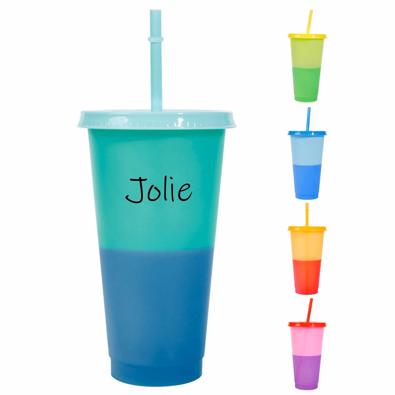 Straws Color Changing Plastic Cups