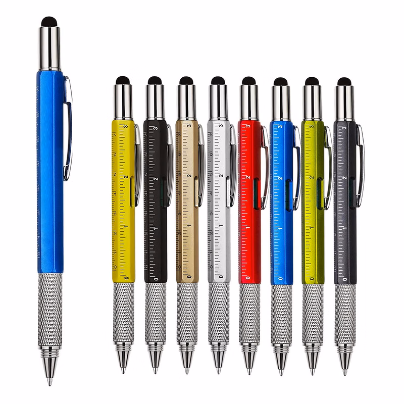 Six in one multifunctional 1.0mm tool ballpoint pen