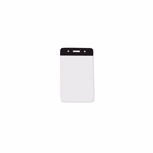 2.66" W x 4.25" H - Vertical Color Bar Vinyl Badge Holder (Blank)