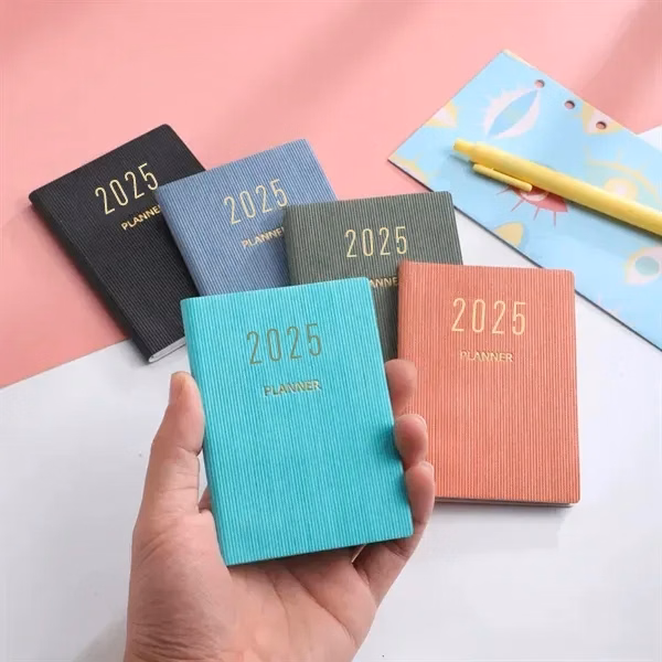2025 A7 Faux Leather Weekly Planner Notebook