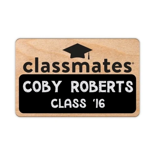 USA Made Screen Printed Wood Blackboard Badge Custom Shape (6-10 Sq. Inches) 1