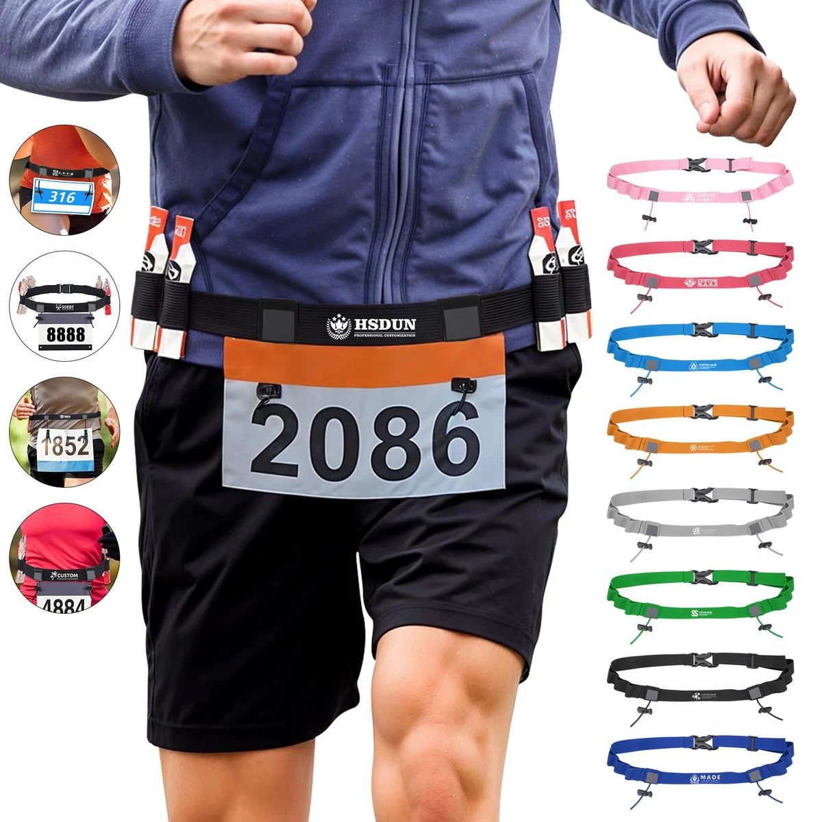 Multi-Functional Reflective Race Number Belt 1
