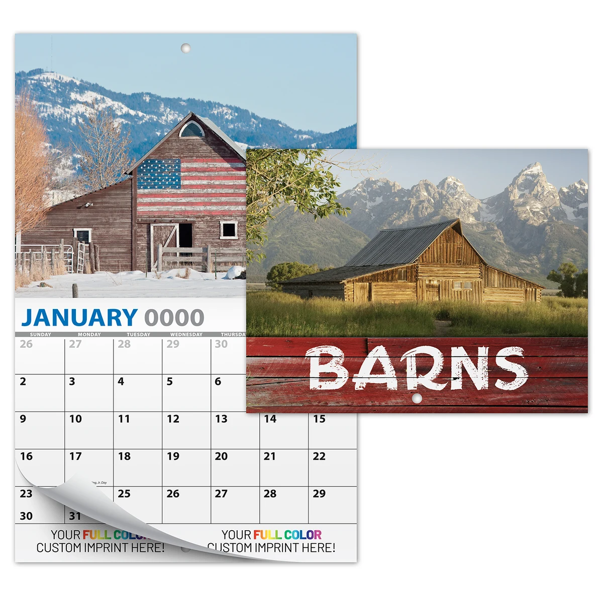 13 Month Custom Appointment Wall Calendar (High Gloss UV-Coated Cover)- BARNS 1