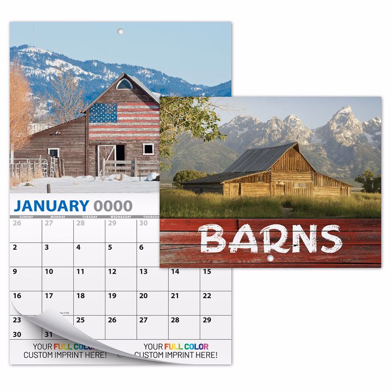 13 Month Custom Appointment Wall Calendar (High Gloss UV-Coated Cover)- BARNS