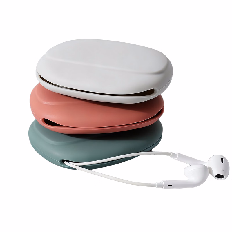 Portable Silicone Earphone Case Data Cable Storage Box