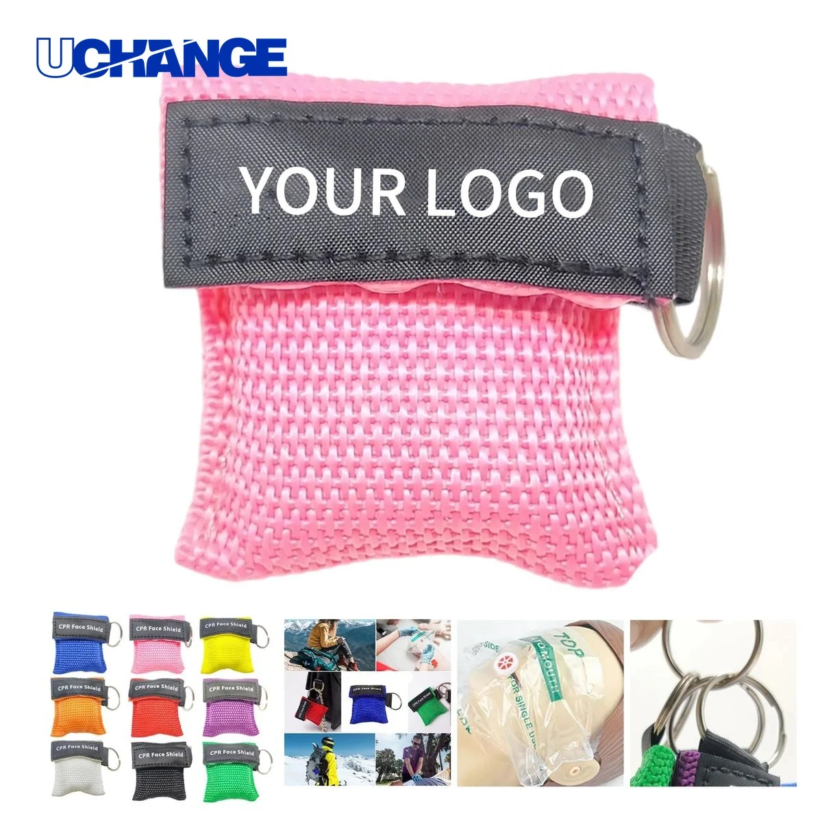 Compact CPR Mask Tool in Keychain Pouch 1