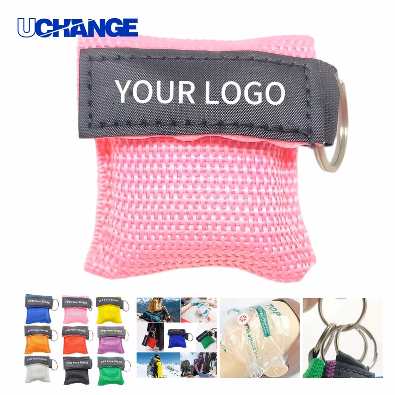 Compact CPR Mask Tool in Keychain Pouch