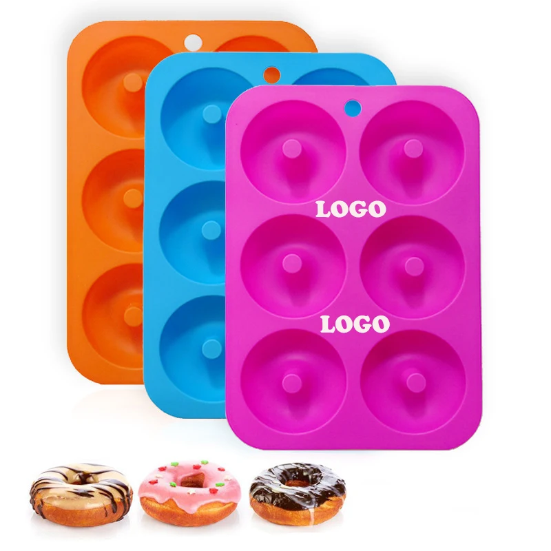 Non-Stick Silicone Donut Mold for 6 Donuts 2.95 Inch 1