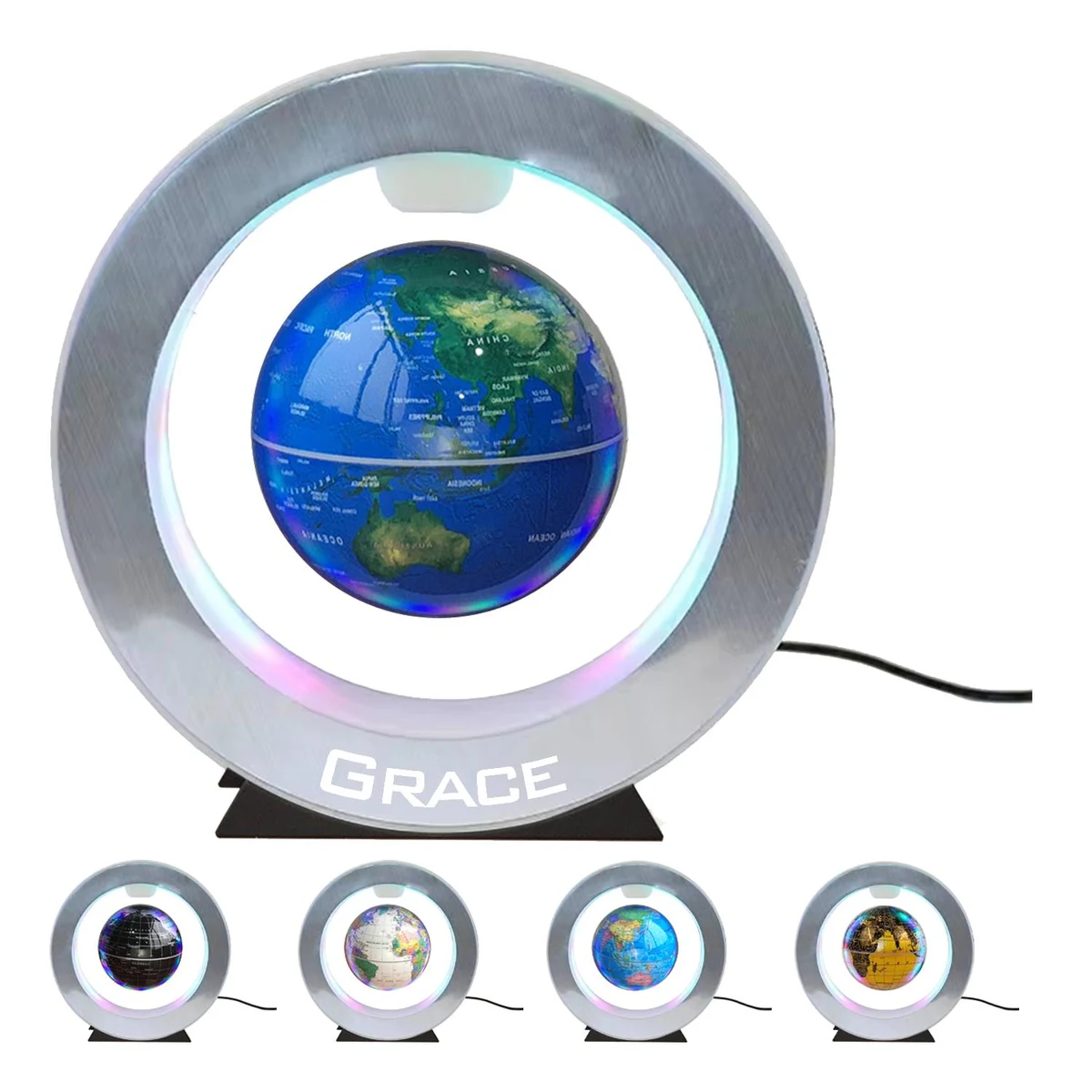 4 inch Rotating Magnetic Levitation Globe Lamp Decor 1