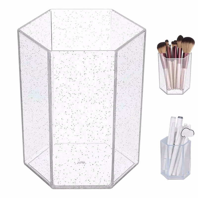 Acrylic Pen Holder Makeup Brush Storage Bucket