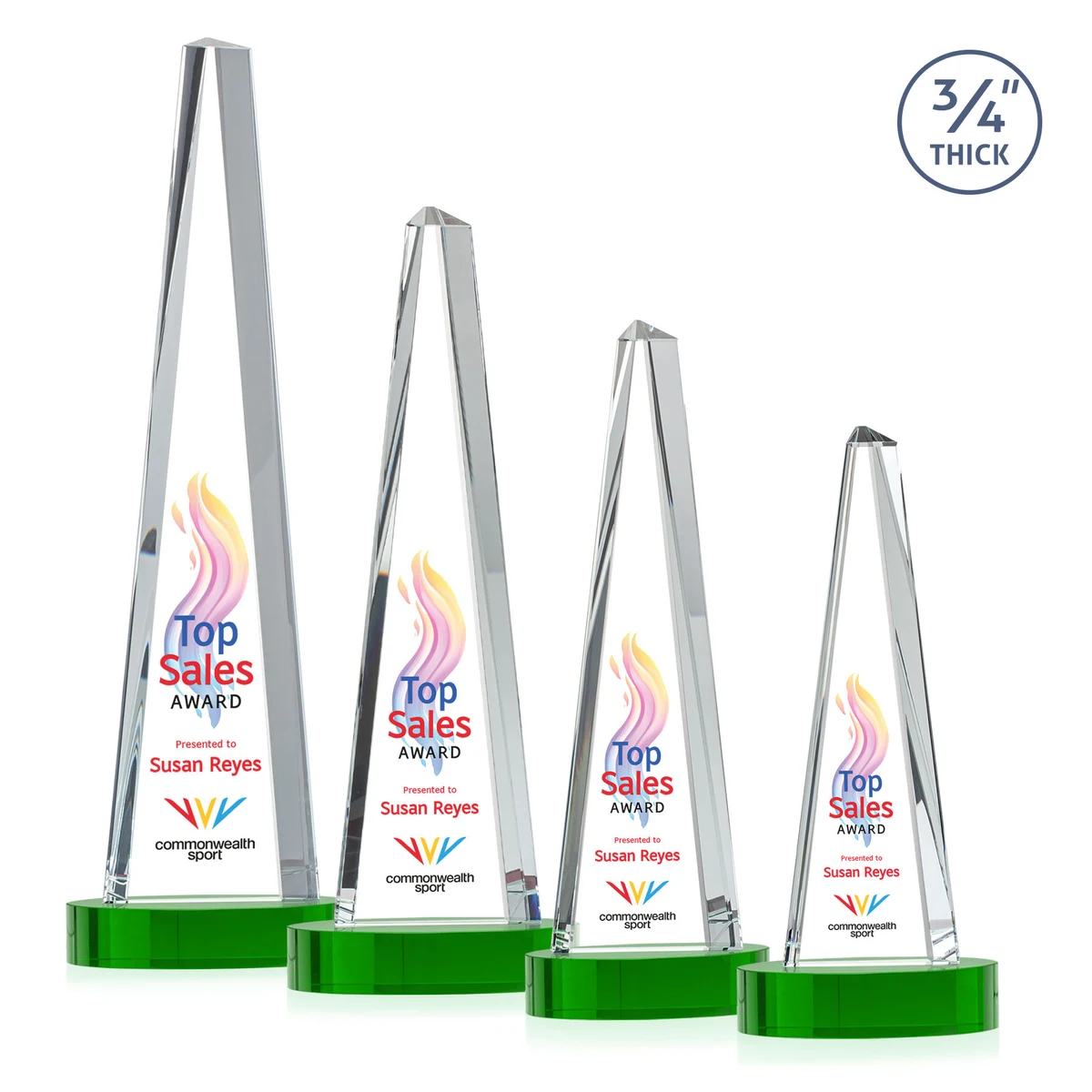 Majestic Tower VividPrint™ Award on Alberton Base - Green 1