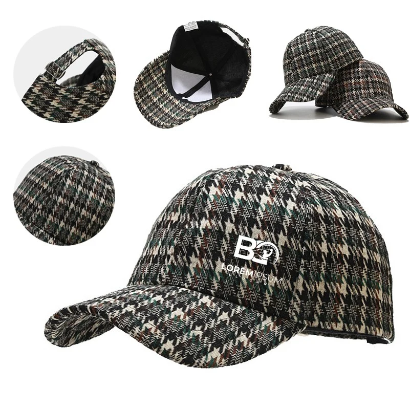 Unisex Houndstooth Baseball Caps 1