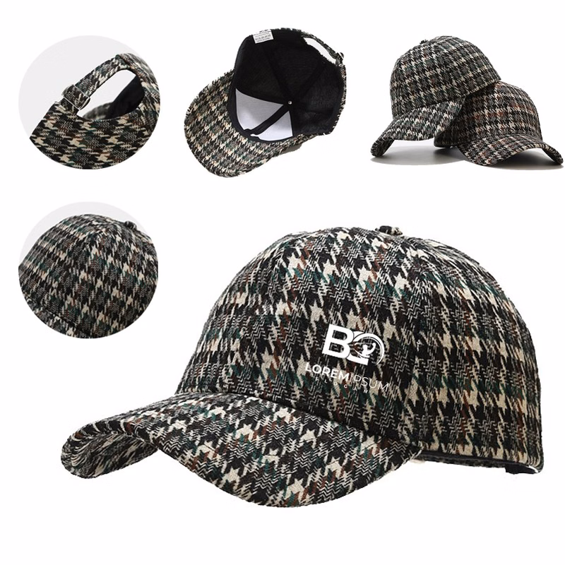 Unisex Houndstooth Baseball Caps