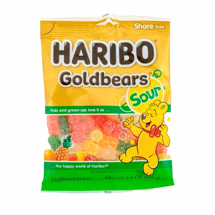 Haribo Gummi Candy Sour Goldbears - 3.5 oz