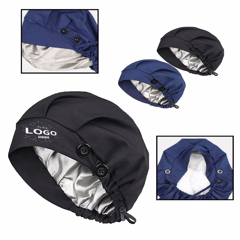 Premium All-Cotton Double-Layered Pom-Pom Hat For Nurse, Maternity & Chef Use