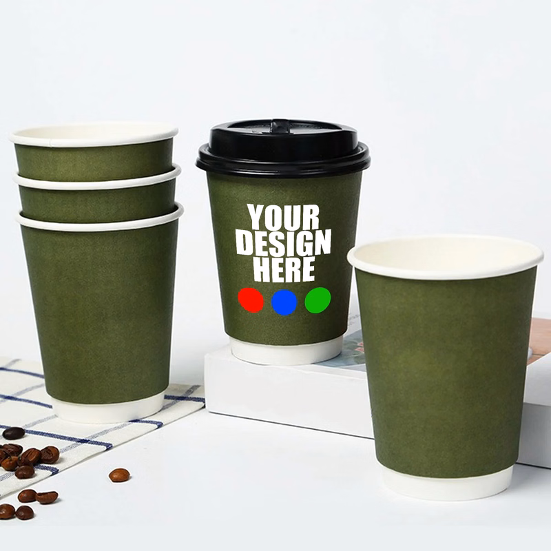 12oz Double Wall Coffee Cup w/ Lid