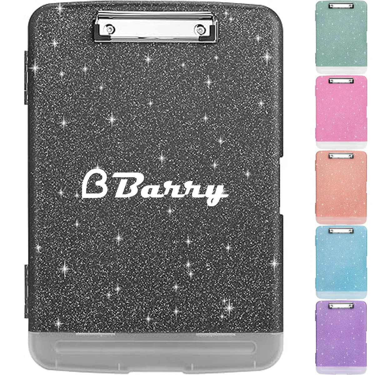Glitter A4 Plastic Storage Clipboard w/ Pen Holder 1