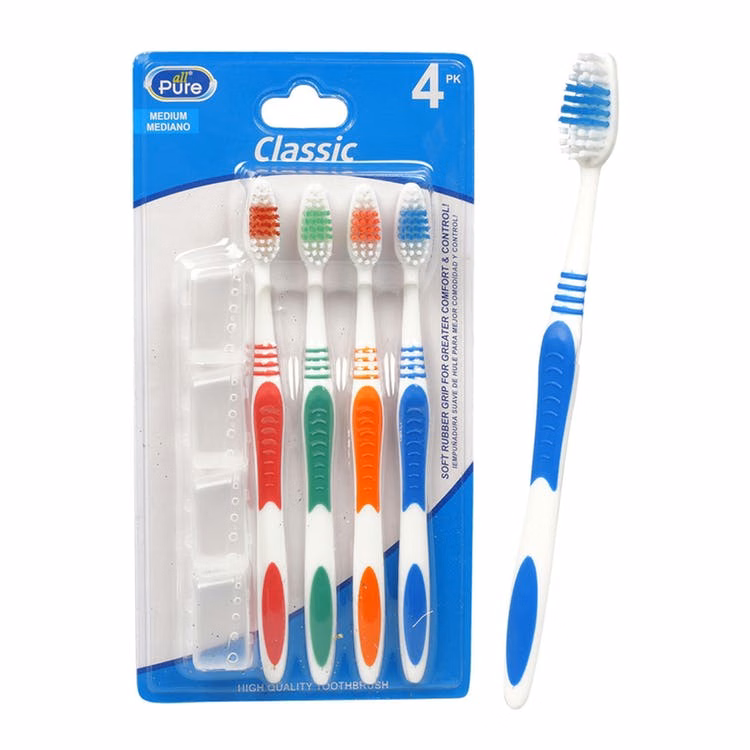 Classic Toothbrushes & Cases - Assorted 4 Pack