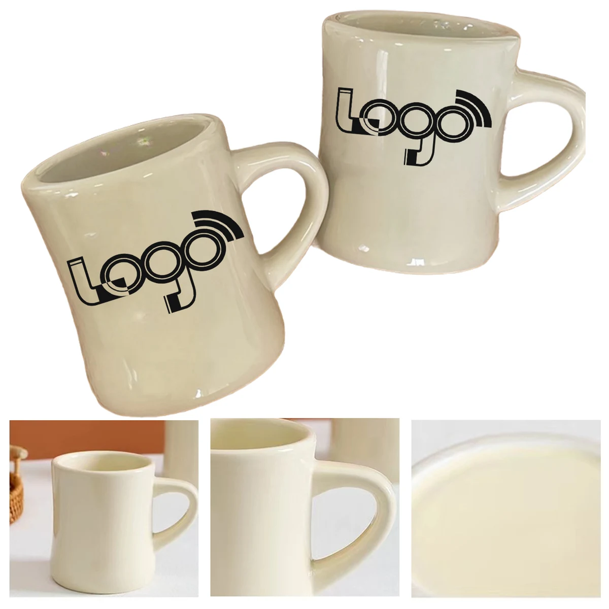 Stylish Ceramic Mug with Unique Waistline Design 1