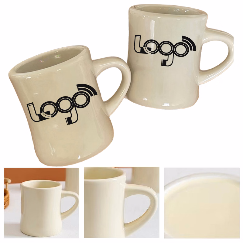 Stylish Ceramic Mug with Unique Waistline Design