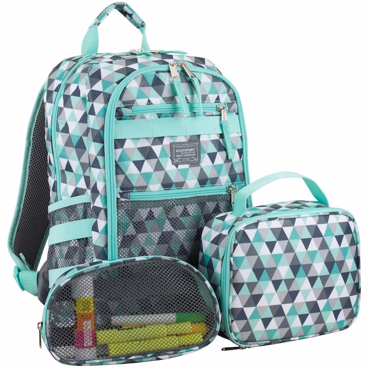 Backpack Lunch Bag Pencil Case Sets - Teal