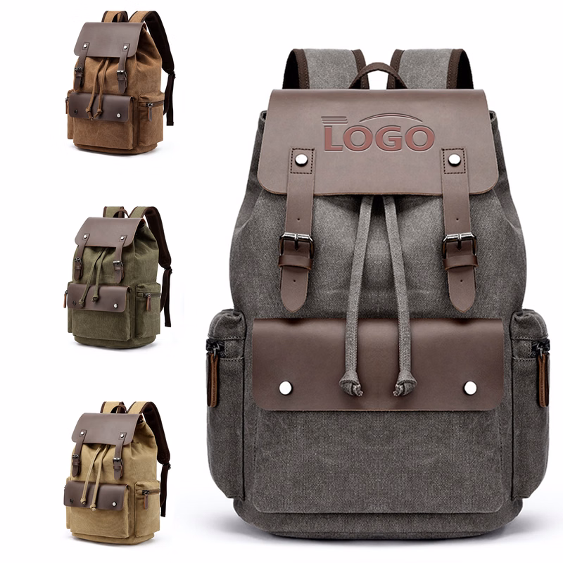 Durable Canvas Laptop Backpack for Men with Custom Logo