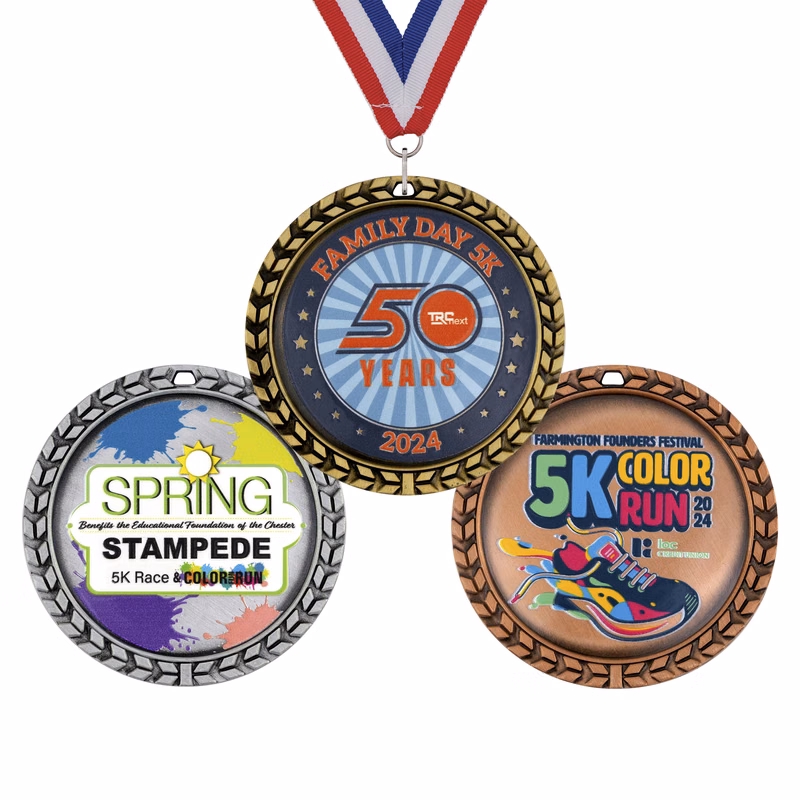 1.75" Speed Medal Wreath Border w/ 3D Texture Print