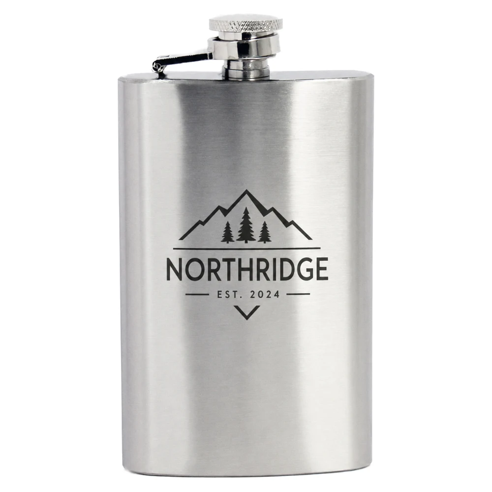 5 oz. Slim Stainless Steel Hip Flask with Hinged Cap, custom water bottle with logo imprint 1