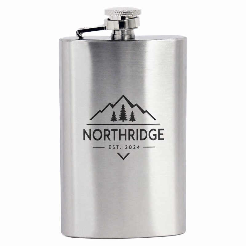 5 oz. Slim Stainless Steel Hip Flask with Hinged Cap