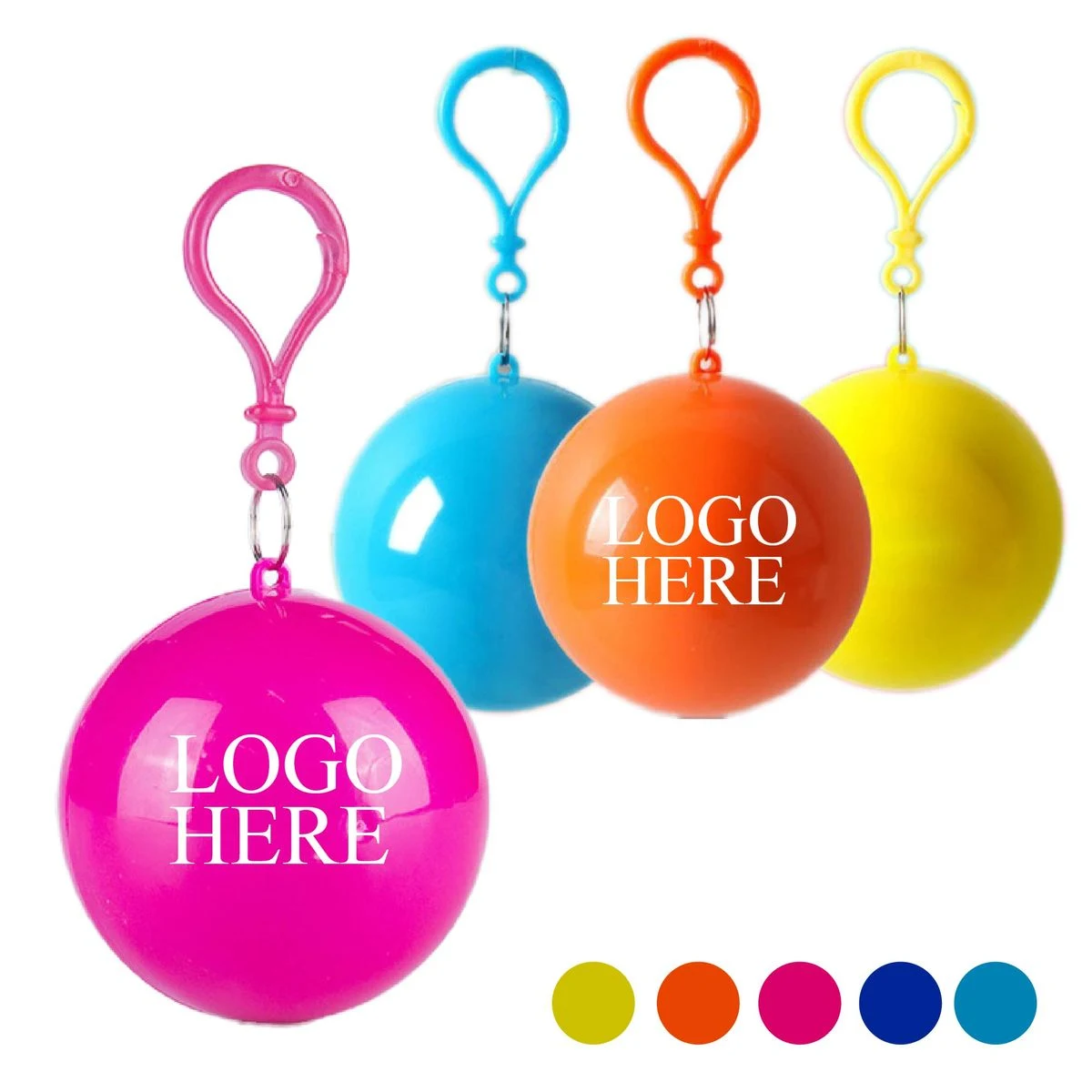 Compact Disposable Poncho with Carabiner 1