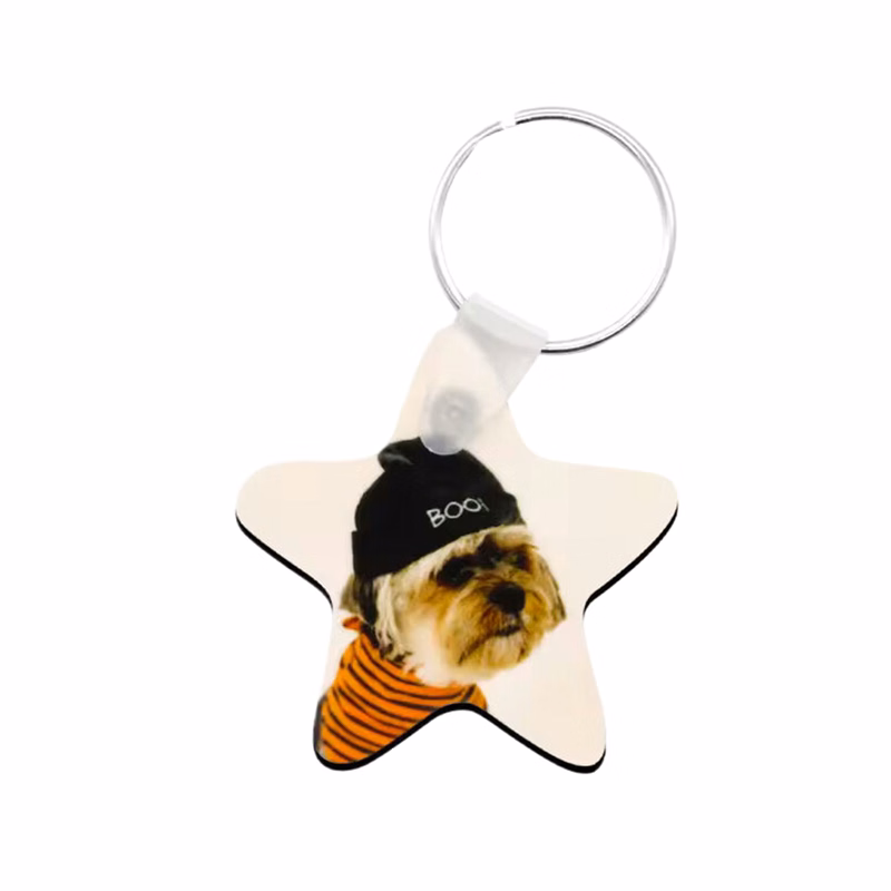 Star Shaped Sublimation MDF Keychain