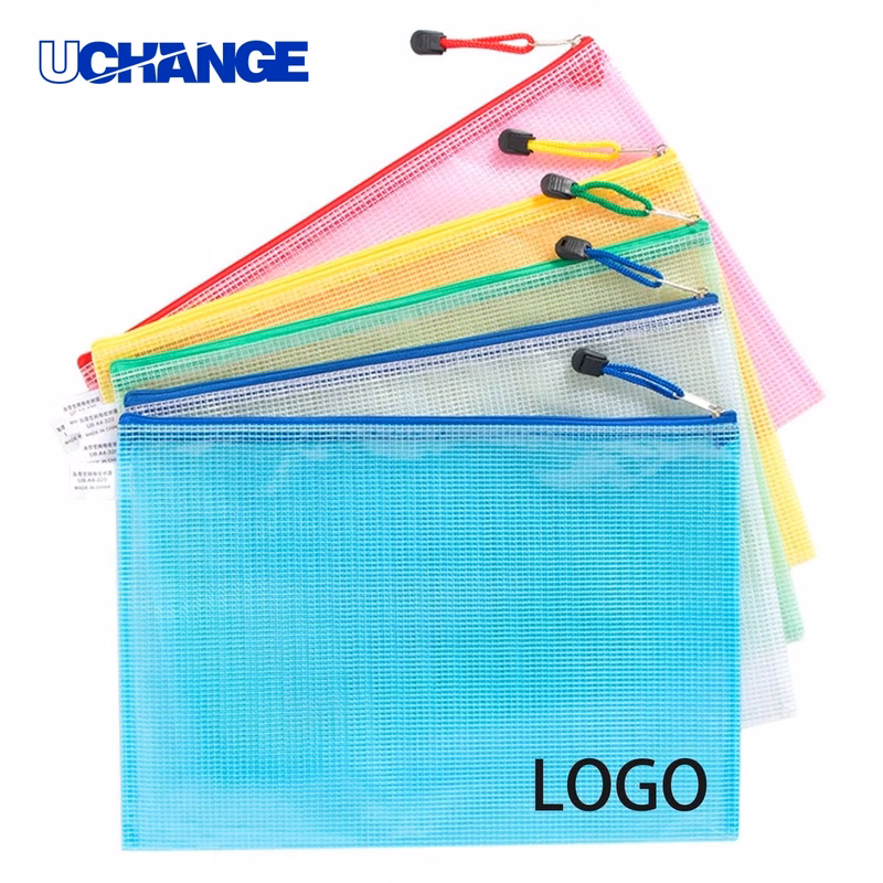 Transparent Mesh Zipper File Pouch for Organization