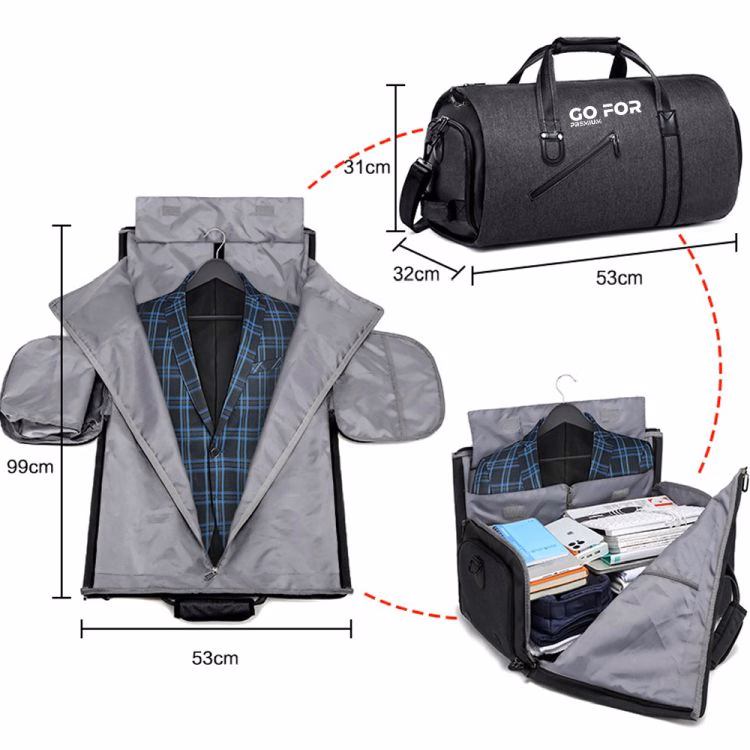 2 in 1 Convertible Garment Travel Bags with Shoulder Strap