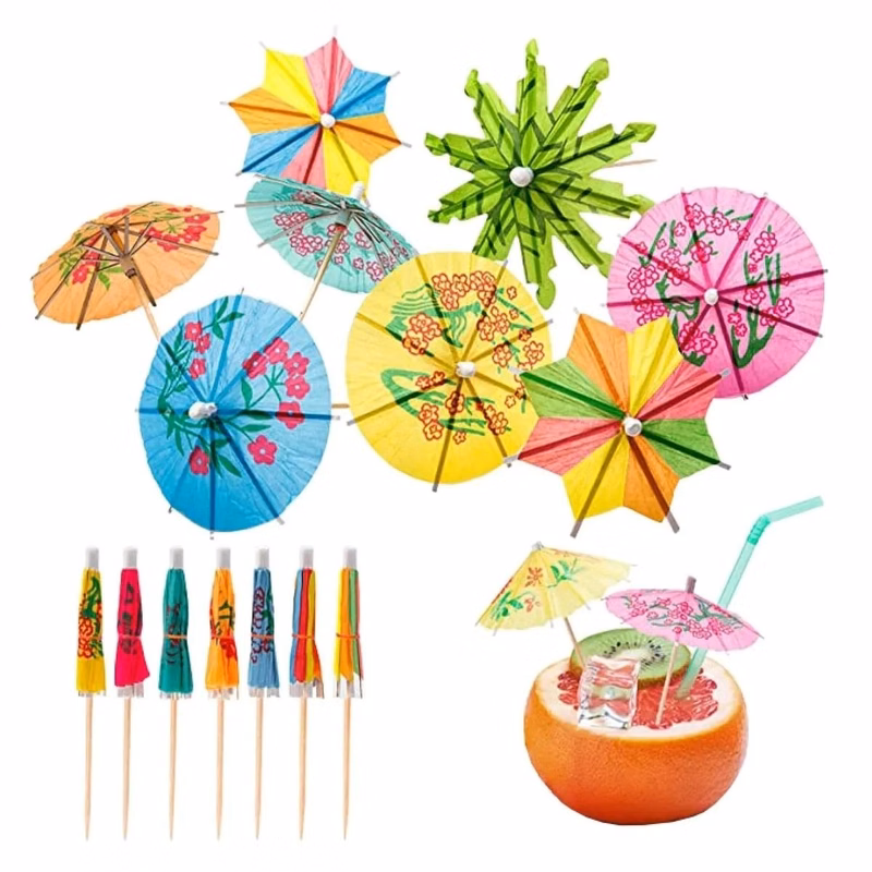 Decorative Cocktail Umbrella Toothpicks