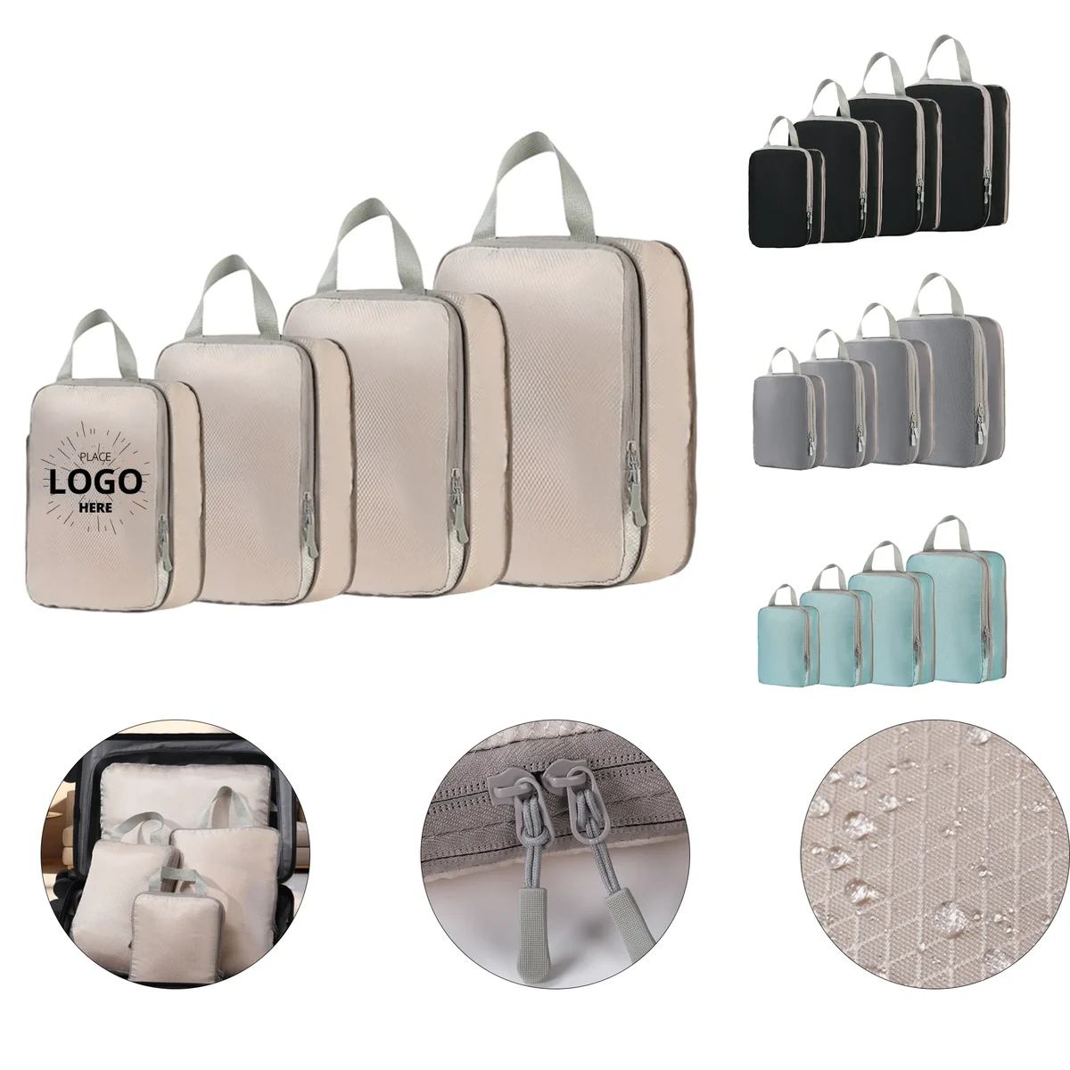 4 Set Compression Packing Cubes Travel Accessories 1