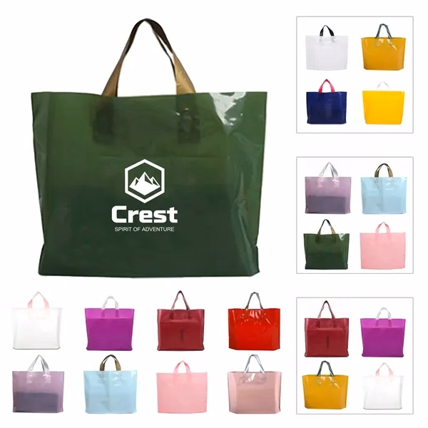 Custom Thick Plastic Shopping Totes — Premium Brand Visibility Giveaway Bag