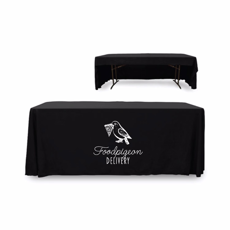 6 ft. 3 Sided PolyKnit™ Table Cover (WHITE LOGO ONLY)