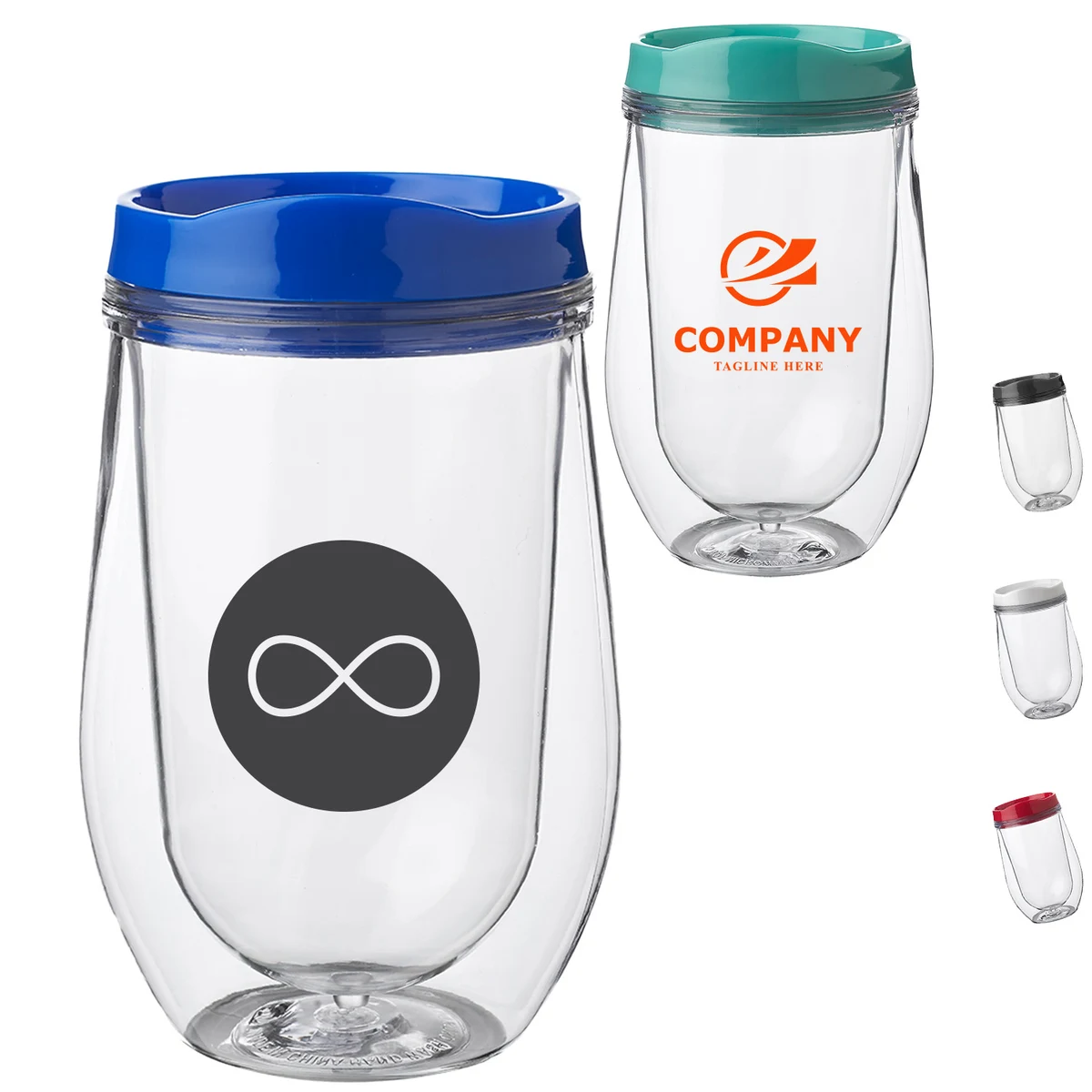 15 oz Acrylic Tumbler w/ Custom Imprint & Black Lid 1
