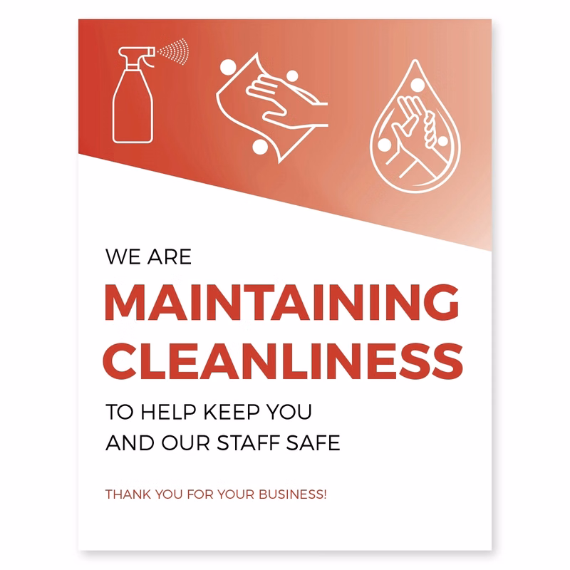 Maintaining Cleanliness Poster, 2 Sizes, Multiple colors