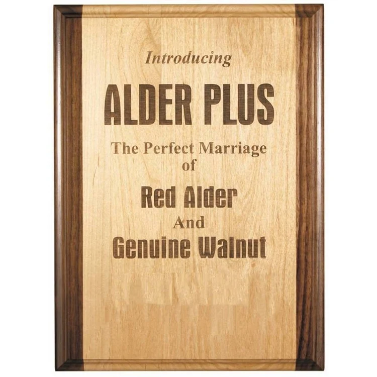 8" x 10" Genuine Red Alder & Genuine Walnut Plaque 1