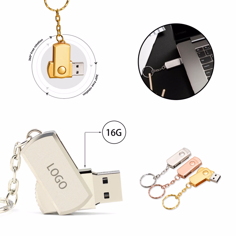 Keychain Color Rotatable USB Drive
