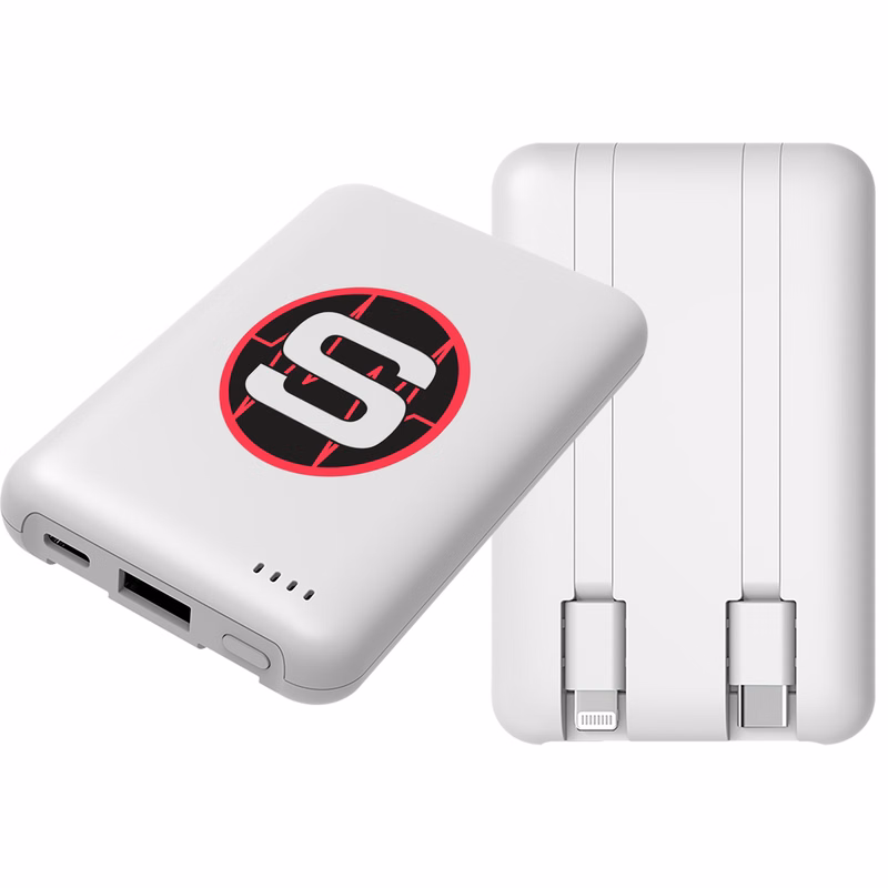 5,000 mAh Power Bank with Built-In Cables